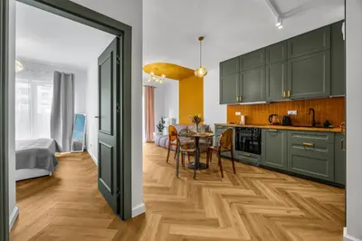 Kuchnia lub aneks kuchenny w obiekcie Praga Apartment - Parking, Terrace - by Rentujemy