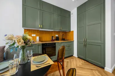 Kuchnia lub aneks kuchenny w obiekcie Praga Apartment - Parking, Terrace - by Rentujemy