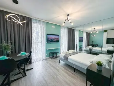 Łóżko lub łóżka w pokoju w obiekcie Chill Spot balcony parking