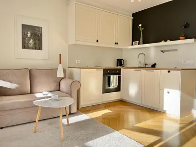 Kuchnia lub aneks kuchenny w obiekcie Studio SOLEC near Royal Łazienki Park