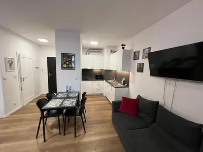 Telewizja i/lub zestaw kina domowego w obiekcie Ordona Charming Studio II
