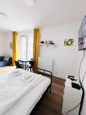 Telewizja i/lub zestaw kina domowego w obiekcie Ordona Charming Studio IV