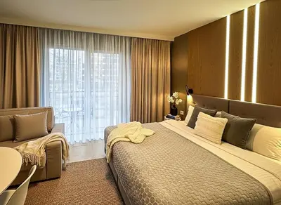 Łóżko lub łóżka w pokoju w obiekcie Odolany Apartment, Wola, WI-FI, Parking, Jana Kazimierza 32, Balkon, 31m2