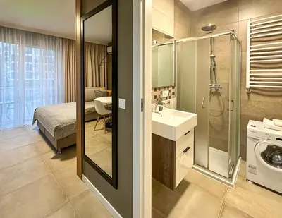 Łazienka w obiekcie Odolany Apartment, Wola, WI-FI, Parking, Jana Kazimierza 32, Balkon, 31m2