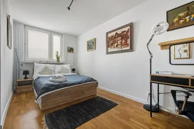 Łóżko lub łóżka w pokoju w obiekcie Kobielska 17 Comfort Living by Solarento