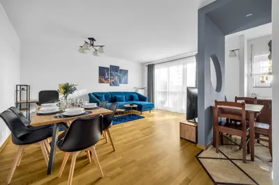 Część wypoczynkowa w obiekcie Grochów Apt - Terrace, Parking - By Rentujemy
