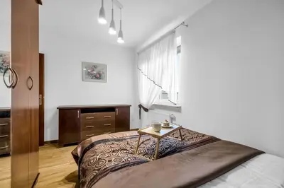 Łóżko lub łóżka w pokoju w obiekcie Grochów Apt - Terrace, Parking - By Rentujemy
