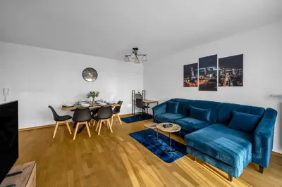 Część wypoczynkowa w obiekcie Grochów Apt - Terrace, Parking - By Rentujemy