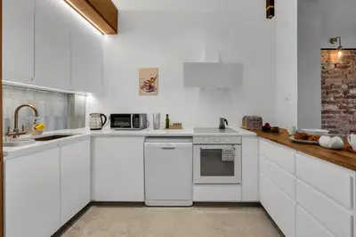 Kuchnia lub aneks kuchenny w obiekcie Muranów Apt - 49m2, City View - By Rentujemy