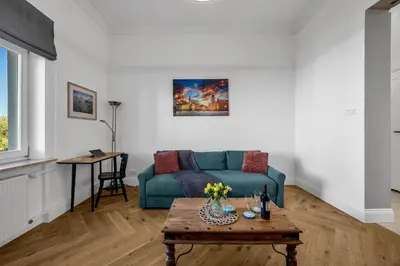 Część wypoczynkowa w obiekcie Muranów Apt - 49m2, City View - By Rentujemy