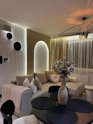 Część wypoczynkowa w obiekcie Family & Business Apartments PREMIUM No1 - 1 Bedroom with Private Jacuzzi, Balcony, Parking