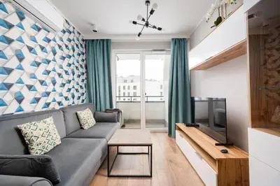 Część wypoczynkowa w obiekcie Białołęka Charming Apartment by BookingHost
