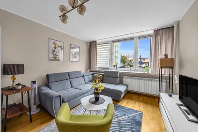 Część wypoczynkowa w obiekcie Praga Południe Apt - 57m2, Balcony - by Rentujemy