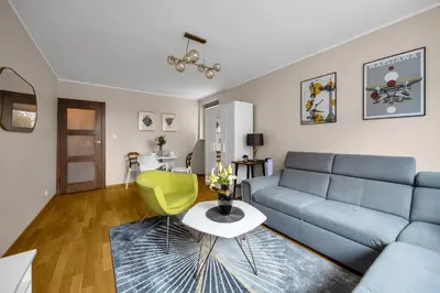 Część wypoczynkowa w obiekcie Praga Południe Apt - 57m2, Balcony - by Rentujemy