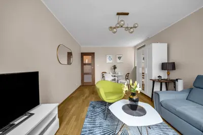 Telewizja i/lub zestaw kina domowego w obiekcie Praga Południe Apt - 57m2, Balcony - by Rentujemy