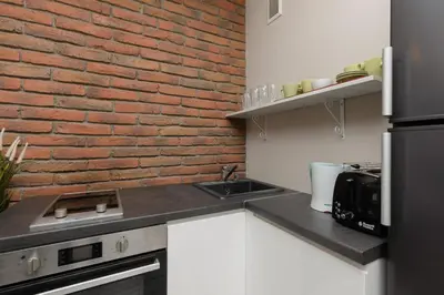 Kuchnia lub aneks kuchenny w obiekcie Charming Studio in Warsaw Center with Air Conditioning by Noclegi Renters