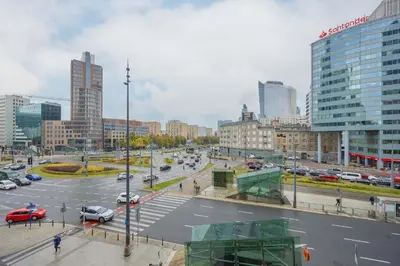 Widok na miasto Warszawa z tego apartamentu