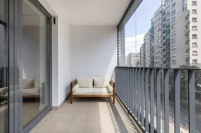 Balkon lub taras w obiekcie Luxurious Apartment with a Terrace and Garage - Grzybowska