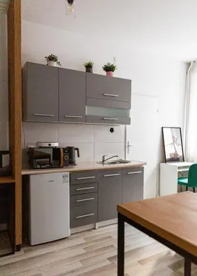 Kuchnia lub aneks kuchenny w obiekcie The Green Poznańska