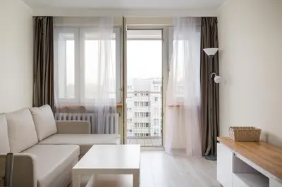 Część wypoczynkowa w obiekcie Solec Powiśle Comfort Apartment by BookingHost