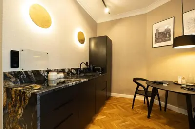 Kuchnia lub aneks kuchenny w obiekcie Goldline Premium Studio City Center