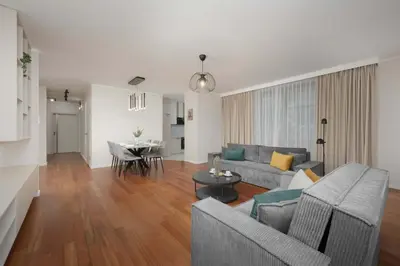 Część wypoczynkowa w obiekcie Family Apartment with 3 Bedrooms and a Parking Space by Noclegi Renters
