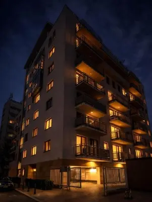Budynek, w którym mieści się apartament