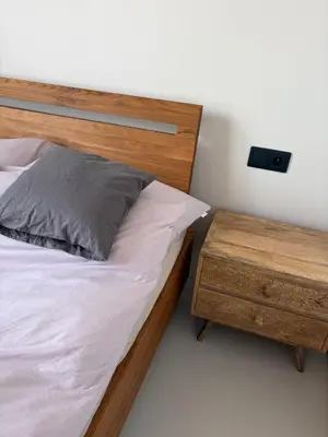Łóżko lub łóżka w pokoju w obiekcie BlaBlaFlat Warszawa Aura Mokotów