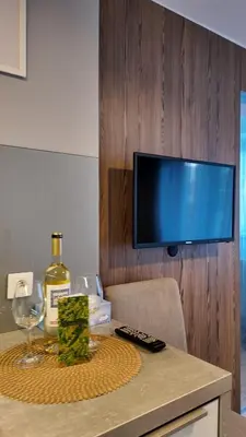 Telewizja i/lub zestaw kina domowego w obiekcie Boho Apartment, Salezego 6