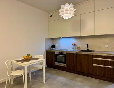 Kuchnia lub aneks kuchenny w obiekcie K22 Domaniewska Apart Chopin Airport