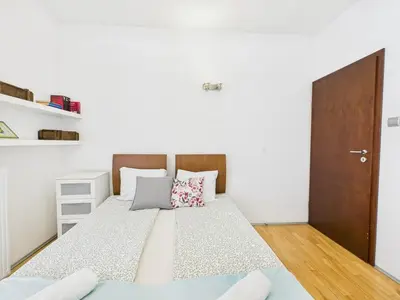Łóżko lub łóżka w pokoju w obiekcie Polkowska 11 SuperApart