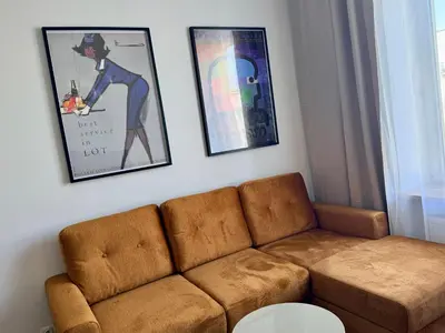 Część wypoczynkowa w obiekcie Stylowy Apartament w Warszawie Modern Oasis na Filtrowej, Blisko Centrum
