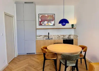 Kuchnia lub aneks kuchenny w obiekcie Stylowy Apartament w Warszawie Modern Oasis na Filtrowej, Blisko Centrum