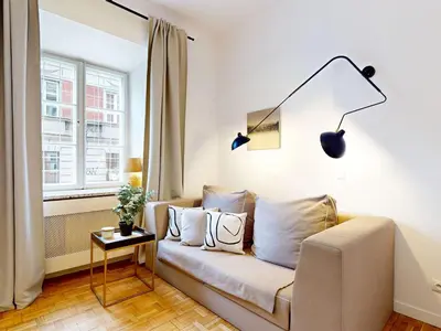 Część wypoczynkowa w obiekcie Old Town Living Studio Freta