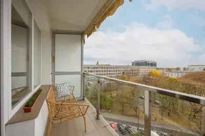 Balkon lub taras w obiekcie Polna 54 Panorama Studio Warsaw by Solarento
