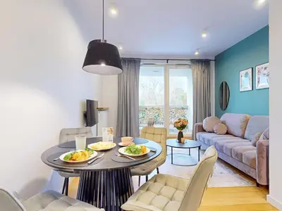 Część wypoczynkowa w obiekcie Bonbon Apartment With Parking Kolska