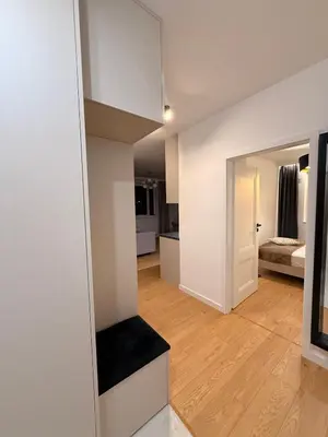 Łóżko lub łóżka w pokoju w obiekcie Forest Apart VIII Aleje Jerozolimskie