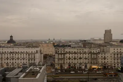 Widok na miasto Warszawa z tego apartamentu