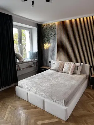 Łóżko lub łóżka w pokoju w obiekcie Cozy 2-room apartment in the City Center