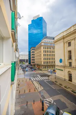 Widok na miasto Warszawa z tego apartamentu