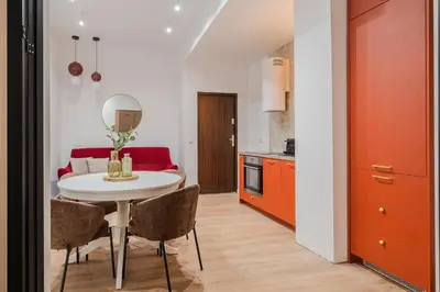 Kuchnia lub aneks kuchenny w obiekcie Złota 7 Apartment
