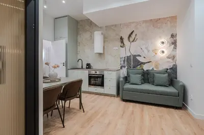 Kuchnia lub aneks kuchenny w obiekcie Złota 7 Apartment