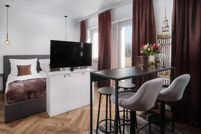 Telewizja i/lub zestaw kina domowego w obiekcie Mià Warsaw - Narodowy