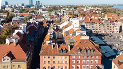 Widok na miasto Warszawa z tego apartamentu