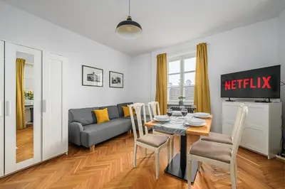 Część wypoczynkowa w obiekcie Lumina 3-room apart near the royal castle
