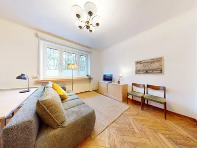 Część wypoczynkowa w obiekcie Sunny Corner Apartment Saska Kepa