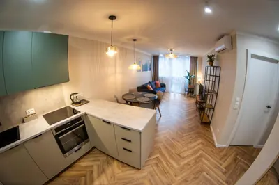 Kuchnia lub aneks kuchenny w obiekcie Graniczna City Loft