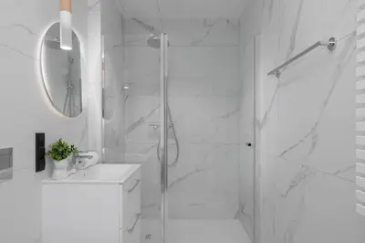 Łazienka w obiekcie Towarowa Towers Studio with Free Gym Access and Balcony by Noclegi Renters