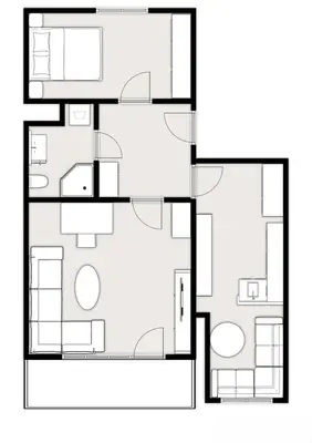 Plan piętra w obiekcie Cozy Stay Mokotow Apartment With Balcony