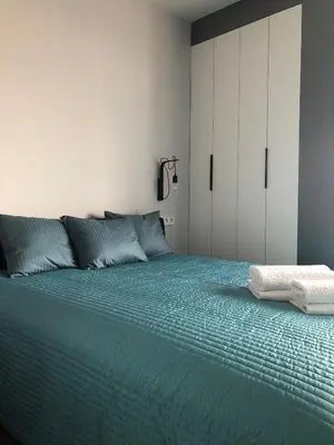 Łóżko lub łóżka w pokoju w obiekcie Apartamenty Wiejska 9